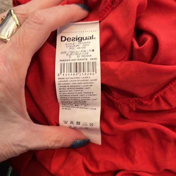 Desigual Tunic/mini dress red size S 3/4 sleeves - Picture 6 of 11